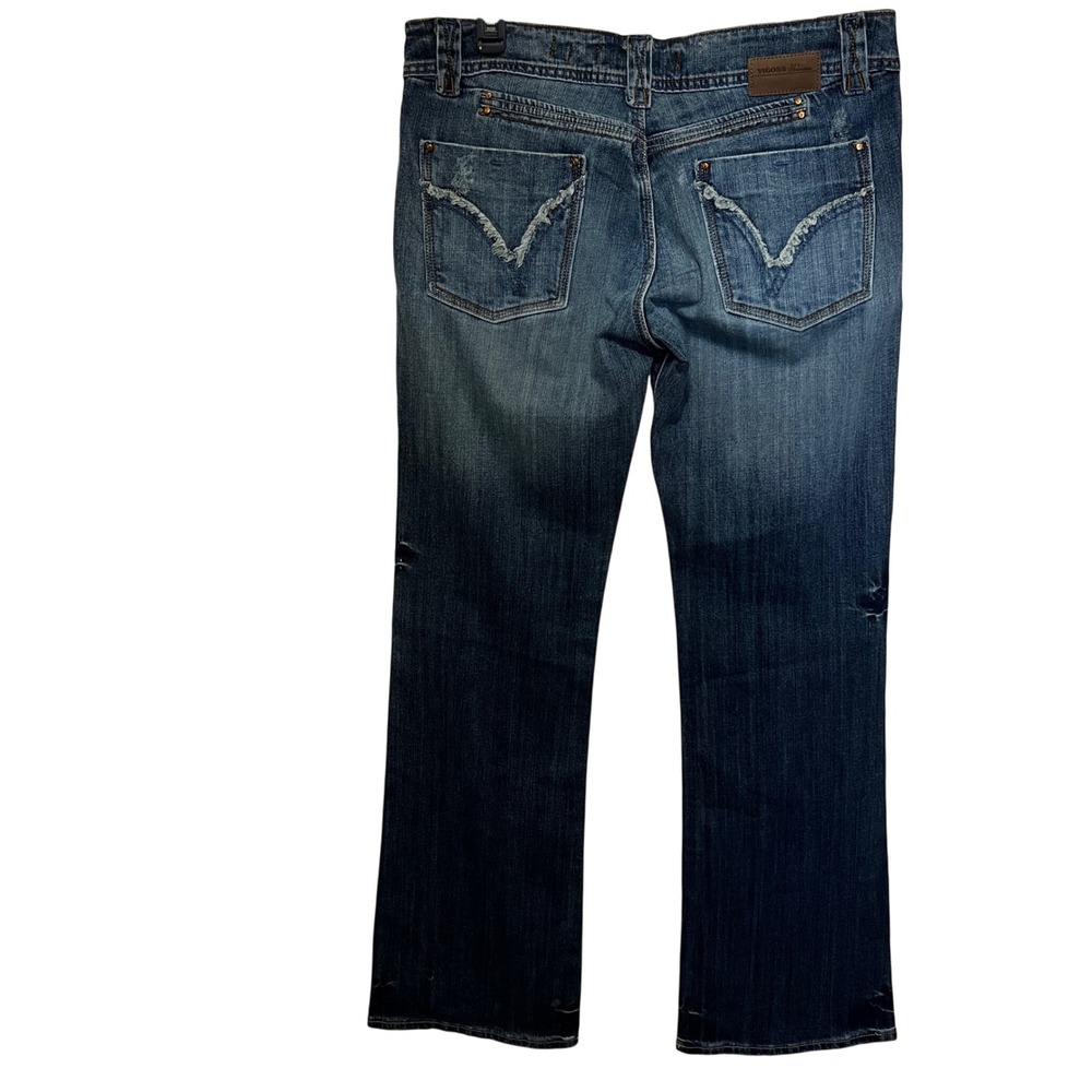 Vigoss USA Premium Denim Mid Rise Dark Wash Bootcut Jeans Juniors Size 13/14 Y2K - Picture 3 of 9